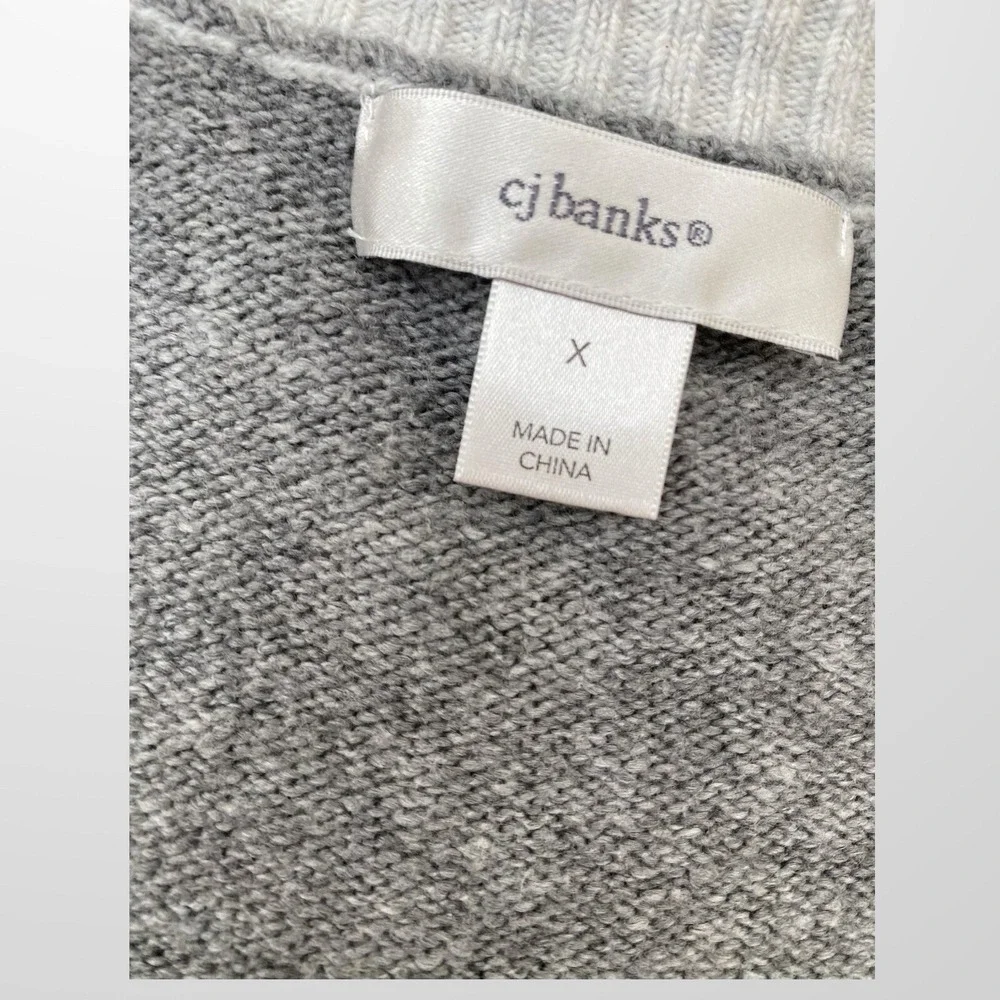CJ Banks Women's Size X Cardigan Sweater Grandpa Gray Button Front‎ Soft